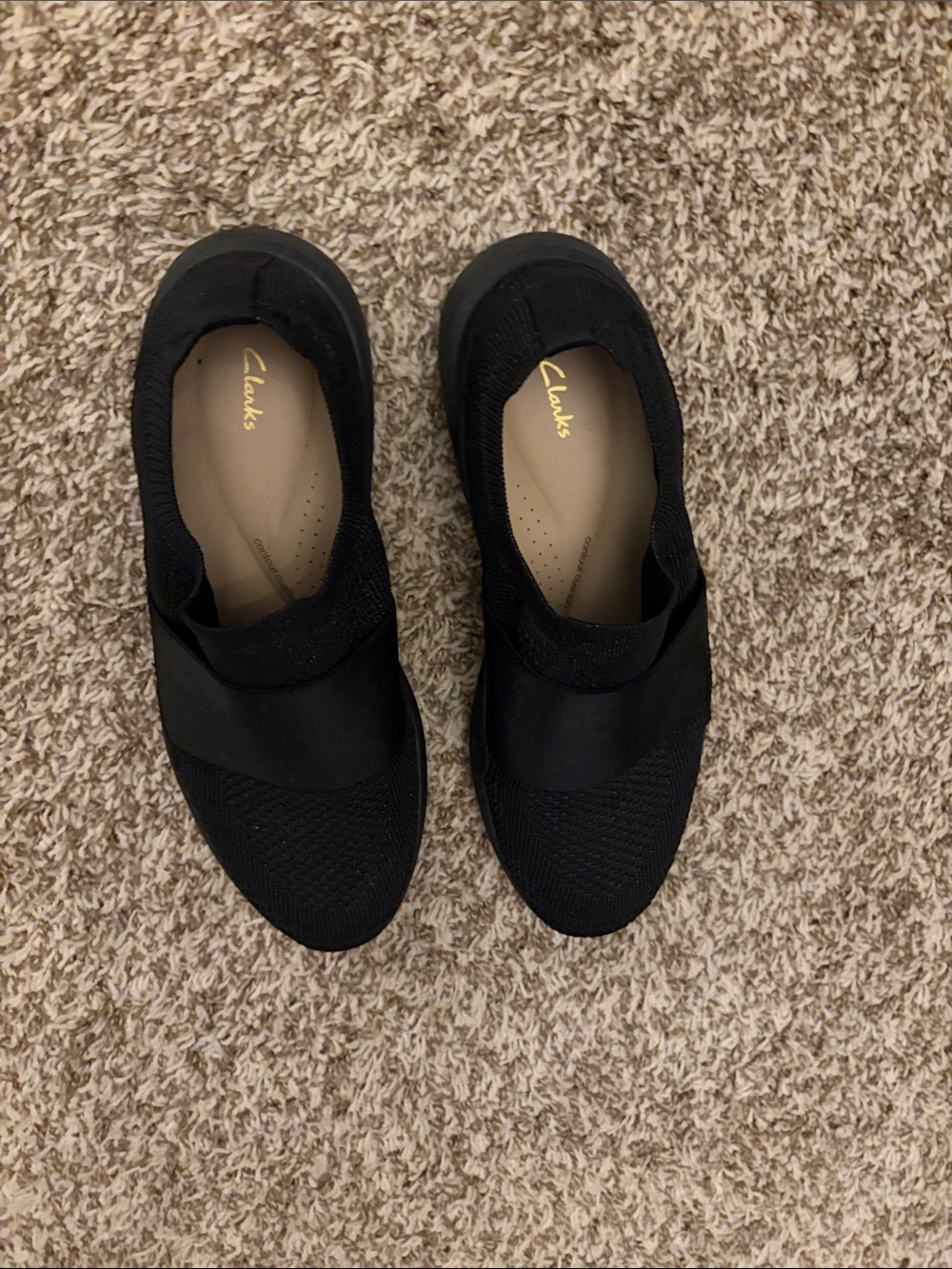 Clarks Women’s Black Slip-On Knit Sneakers - Picture 4 of 4
